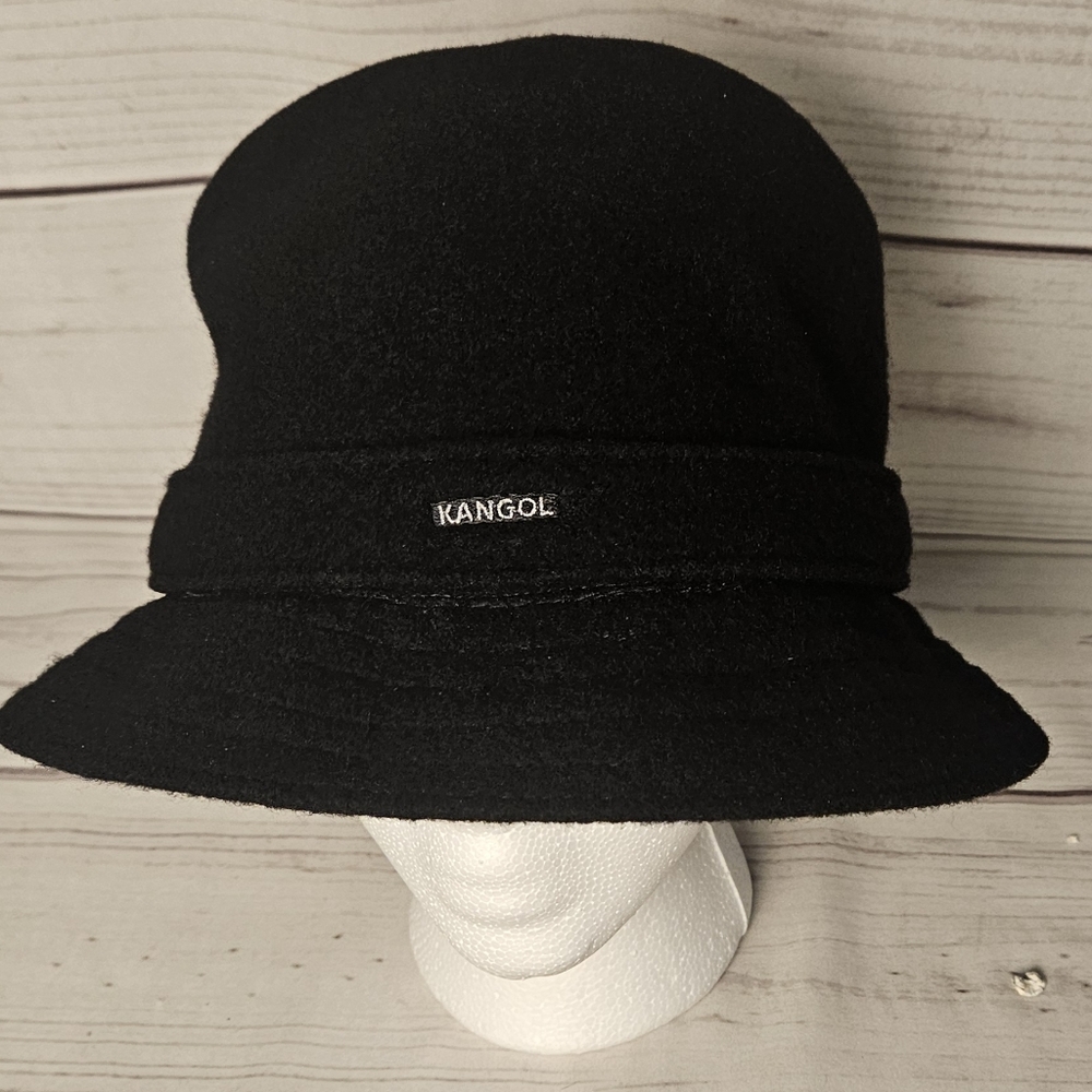 Kangol Wool Player Black Wool Bucket Hat Unisex 90s Style Hat